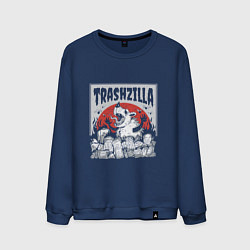 Свитшот хлопковый мужской Гигантский опоссум годзилла и мусор, цвет: тёмно-синий
