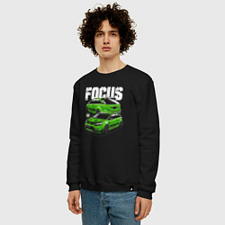 Свитшот хлопковый мужской Ford Focus art, цвет: черный — фото 2