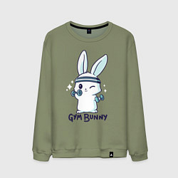 Свитшот хлопковый мужской Gym bunny, цвет: авокадо