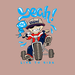 Свитшот хлопковый мужской Мальчик на трёхколёсном велосипеде, цвет: пыльно-розовый — фото 2