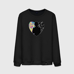 Свитшот хлопковый мужской Силуэт Уэнсдэй, цвет: черный