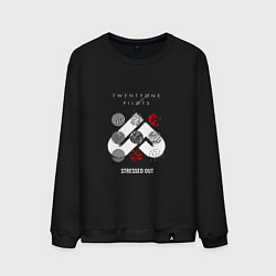 Свитшот хлопковый мужской Twenty one pilots stressed out, цвет: черный