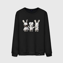 Свитшот хлопковый мужской Rayman Raving Rabbids - characters, цвет: черный