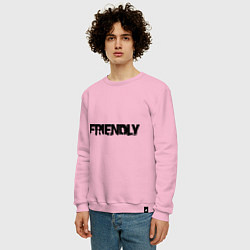Свитшот хлопковый мужской DayZ: Im friendly, цвет: светло-розовый — фото 2