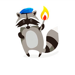 Свитшот хлопковый мужской Боевой енот со спичкой, цвет: белый — фото 2