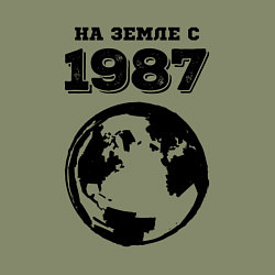 Свитшот хлопковый мужской На Земле с 1987 с краской на светлом, цвет: авокадо — фото 2