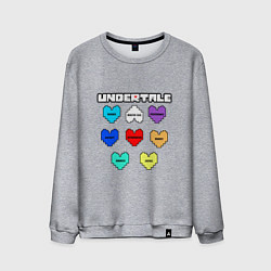 Свитшот хлопковый мужской Undertale - души 8 людей, цвет: меланж