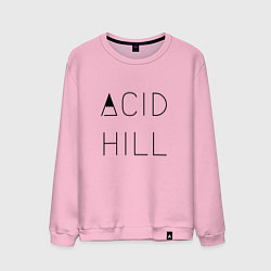 Свитшот хлопковый мужской Acid hill black, цвет: светло-розовый