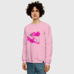 Свитшот хлопковый мужской Acid hill pink, цвет: светло-розовый — фото 2