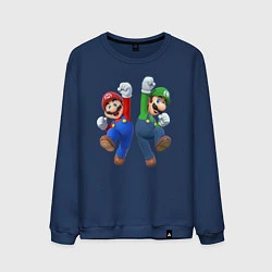 Свитшот хлопковый мужской Марио и Луиджи, цвет: тёмно-синий