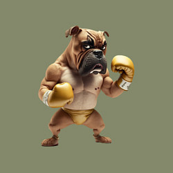 Свитшот хлопковый мужской Собака занимается боксом, цвет: авокадо — фото 2