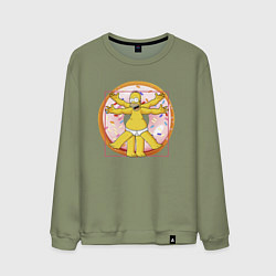 Мужской свитшот Канонические пропорции Гомера Симпсона - remake