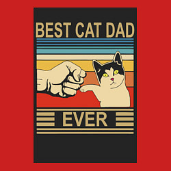 Свитшот хлопковый мужской Лучший кошачий папа на свете, цвет: красный — фото 2