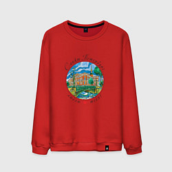 Свитшот хлопковый мужской Санкт-Петербург, Инженерный замок, цвет: красный