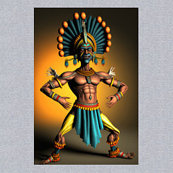 Свитшот хлопковый мужской Танцующий индеец, цвет: меланж — фото 2