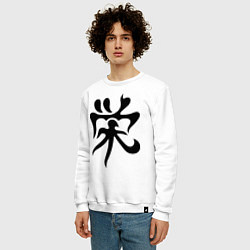 Свитшот хлопковый мужской Японский иероглиф - Процветание, цвет: белый — фото 2