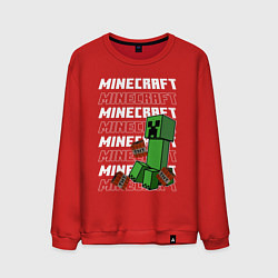 Свитшот хлопковый мужской Крипер Майнкрафт, цвет: красный