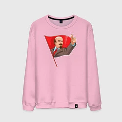 Свитшот хлопковый мужской Ленин одобряет, цвет: светло-розовый