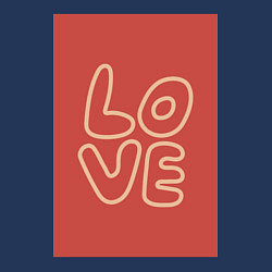 Свитшот хлопковый мужской Слово Love на красном прямоугольном фоне, цвет: тёмно-синий — фото 2
