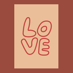 Свитшот хлопковый мужской Рукописный текст слово Love красным цветом на беже, цвет: кирпичный — фото 2