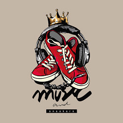 Свитшот хлопковый мужской Music and sneakers, цвет: миндальный — фото 2