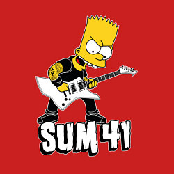 Свитшот хлопковый мужской Sum41 Барт Симпсон рокер, цвет: красный — фото 2