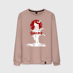 Мужской свитшот Белый самурай и красное солнце