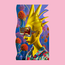Свитшот хлопковый мужской New Bart Simpson - нейросеть - future, цвет: светло-розовый — фото 2