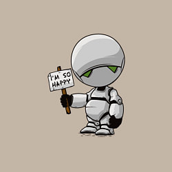 Свитшот хлопковый мужской Я так счастлив, цвет: миндальный — фото 2