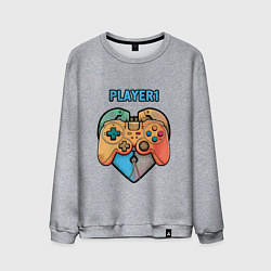 Свитшот хлопковый мужской Player 1, цвет: меланж