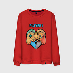 Свитшот хлопковый мужской Player 1, цвет: красный