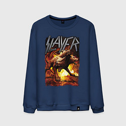 Свитшот хлопковый мужской Slayer rock, цвет: тёмно-синий