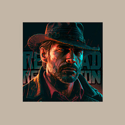 Свитшот хлопковый мужской Red Dead redemption, dark Arthur, цвет: миндальный — фото 2