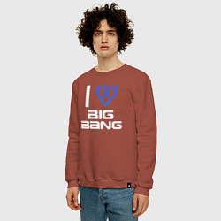 Свитшот хлопковый мужской I love big bang, цвет: кирпичный — фото 2