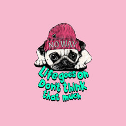 Свитшот хлопковый мужской Life goes oh dont think that much, цвет: светло-розовый — фото 2