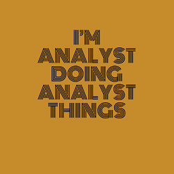 Свитшот хлопковый мужской Im doing analyst things, цвет: горчичный — фото 2