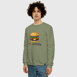 Свитшот хлопковый мужской VAGburger tyres, цвет: авокадо — фото 2