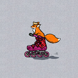 Свитшот хлопковый мужской Лисёнок на роликах, цвет: меланж — фото 2