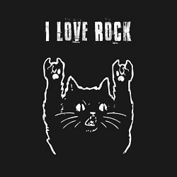 Свитшот хлопковый мужской I love rock рок кот, цвет: черный — фото 2