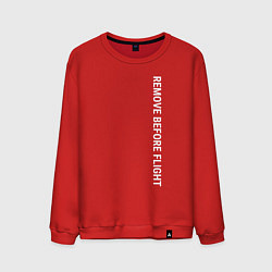 Свитшот хлопковый мужской Remove before flight, цвет: красный