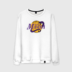 Свитшот хлопковый мужской Black mamba snake, цвет: белый