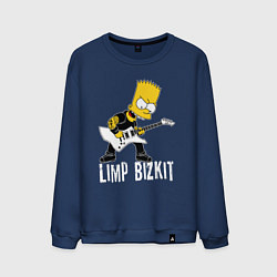 Свитшот хлопковый мужской Limp Bizkit Барт Симпсон рокер, цвет: тёмно-синий