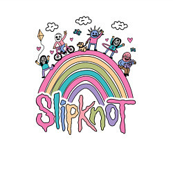 Свитшот хлопковый мужской Slipknot рисунок, цвет: белый — фото 2