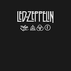 Свитшот хлопковый мужской Led Zeppelin символы, цвет: черный — фото 2