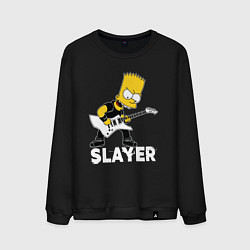 Свитшот хлопковый мужской Slayer Барт Симпсон рокер, цвет: черный