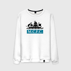 Свитшот хлопковый мужской ФК Манчестер Сити корабль, цвет: белый