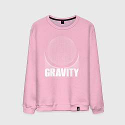 Свитшот хлопковый мужской Gravity надпись и шар, цвет: светло-розовый