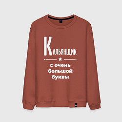 Свитшот хлопковый мужской Кальянщик с очень большой буквы, цвет: кирпичный