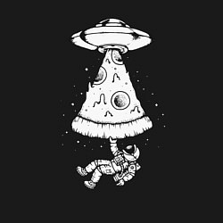 Свитшот хлопковый мужской Pizza space, цвет: черный — фото 2