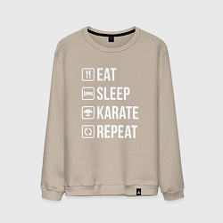 Мужской свитшот Еда сон карате повторять